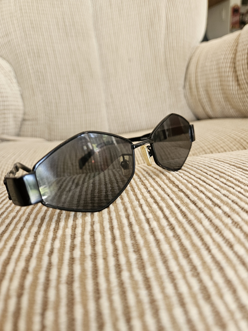 Celine Triomphe Metal CL40254U Women's Sunglasses, Geometric, Metal Frame, Black